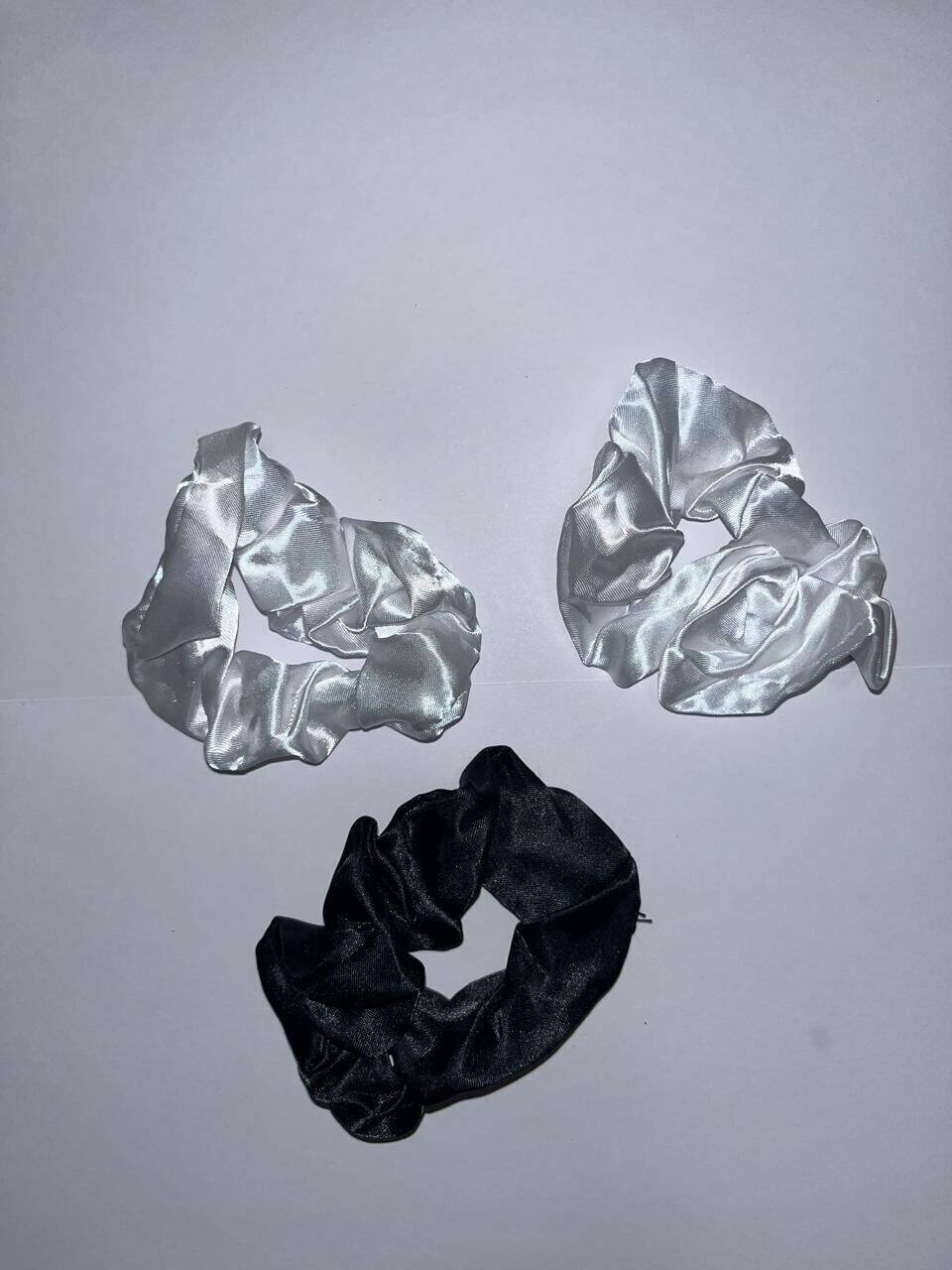 Chouchou en satin - Noir / blanc